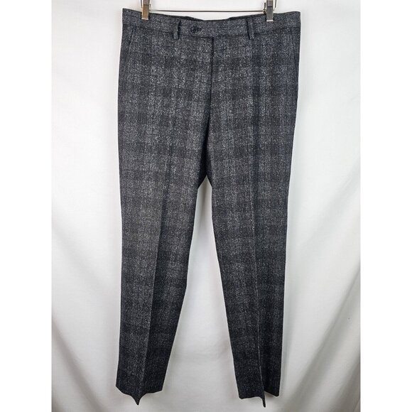 Joseph Abboud White Men's Pants Size 34 X 32 Gray Plaid Dress Pants - Picture 1 of 10